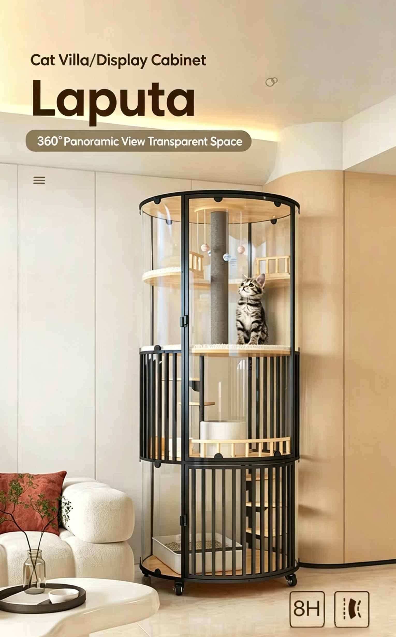 Luxury Movable Cat Villa House Luxury Movable Cat Villa House